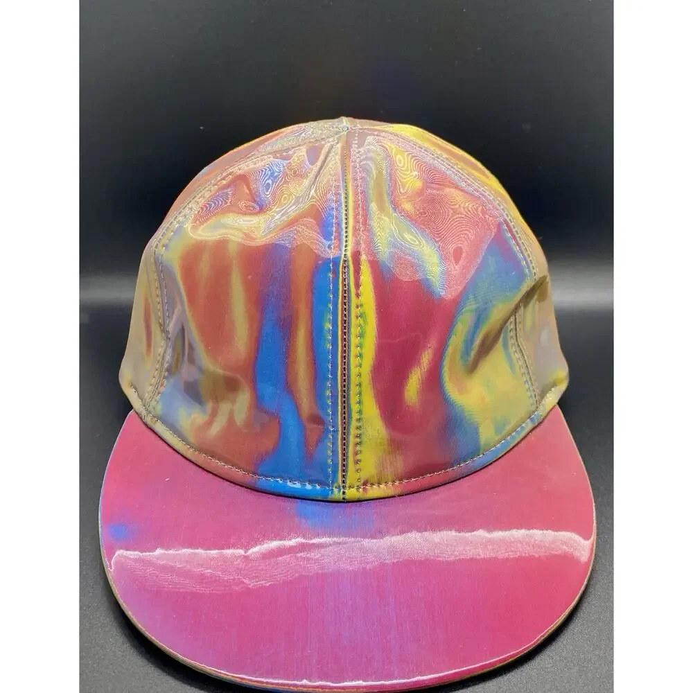 Back To The Future 2 Marty McFly Ball Cap Iridescent Metallic Hat Rainbow Bill
